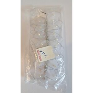 Vintage Pacific Coast Sheer‎ Butterfly Floral Picks White Silver Pearl Japan 6pc
